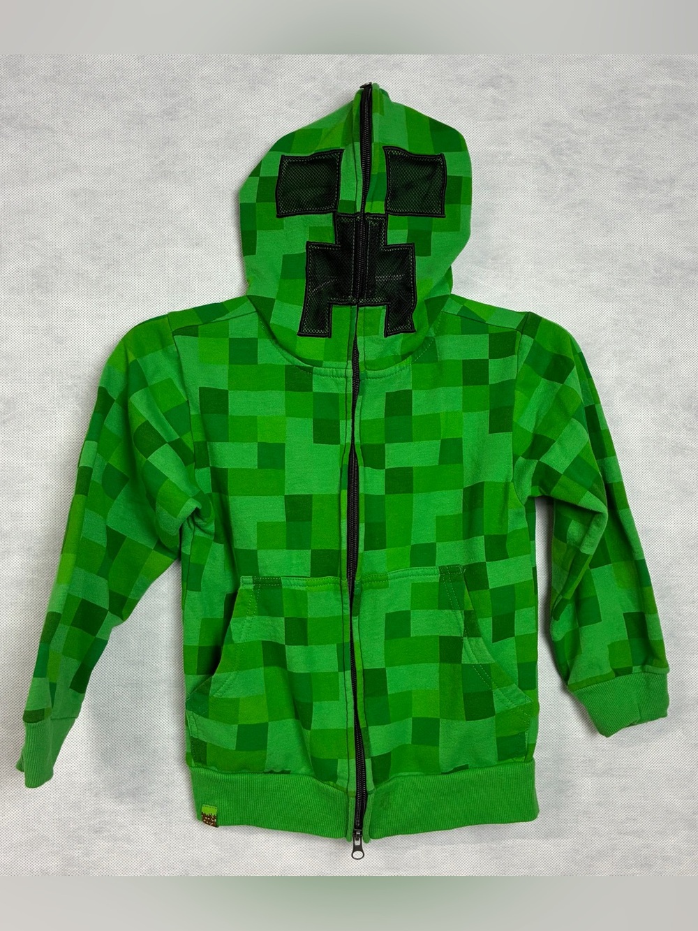 Jinx Minecraft Creeper Zip Up Jacket Face Hoodie Jinx Kids XS Flaw